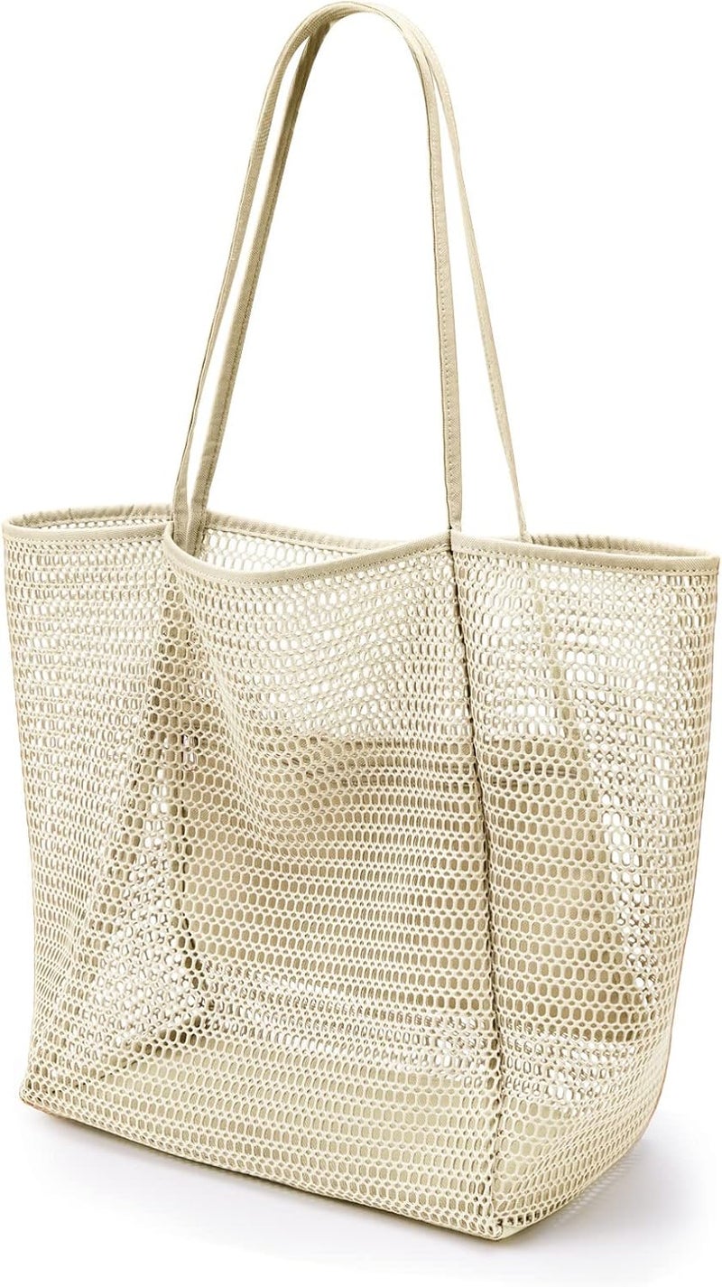 KALIDI BeachNylon Mesh Tote Bag, Casual Tote Bag Hobo Women Foldable MAX 23L Shoulder Bag For Beach Picnic Vacation - Image 1